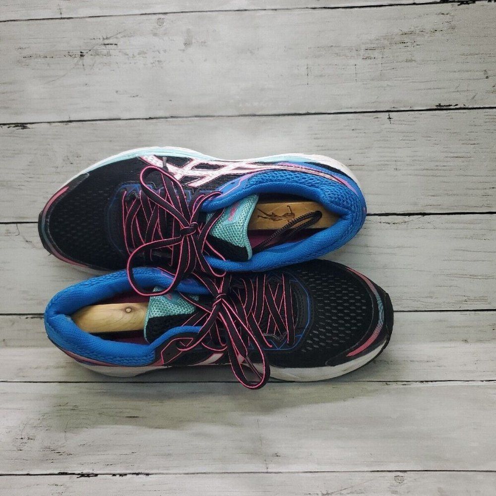 Asics Gel Contend 3 Running Shoes Sneakers T5G7N Womens Size 9 Black Blue P/T - Picture 6 of 14